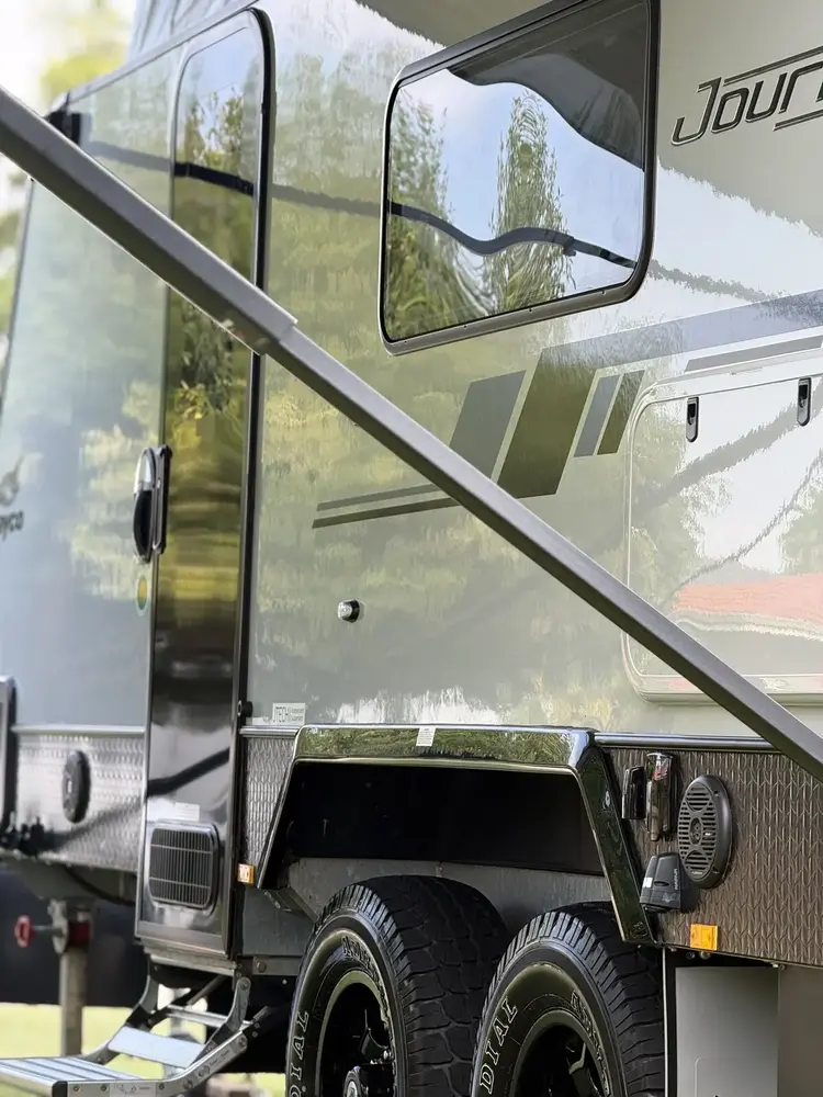 Ceramic coated caravan exterior with glossy finish, Perth