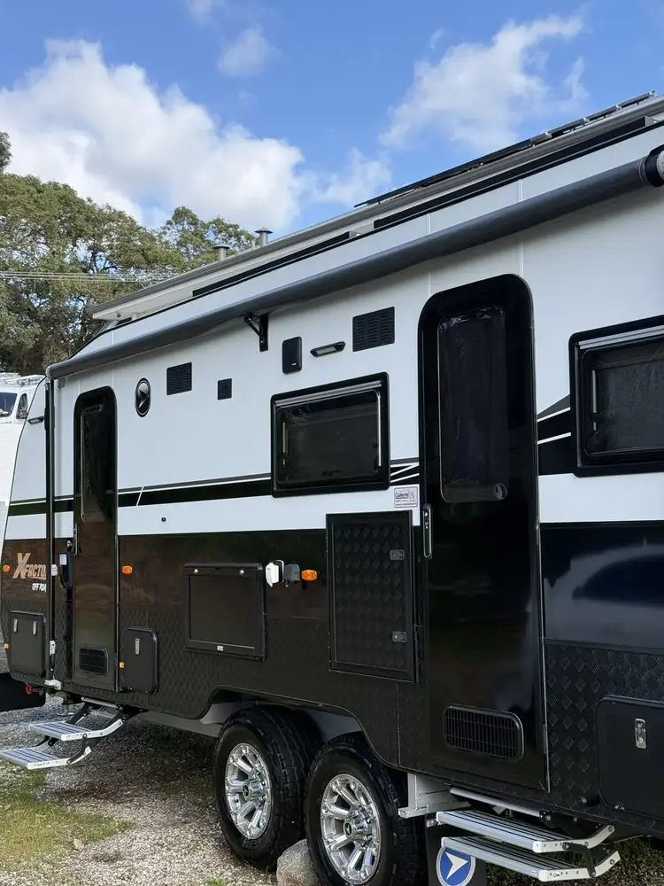 Detailed caravan exterior ready for sale, Perth